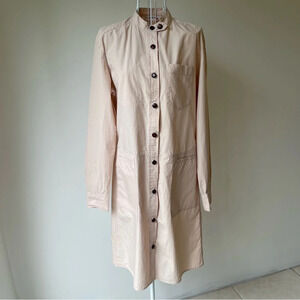 Tomas Maier x Uniqlo Extra Fine Cotton Shirt Dress long sleeve beige size S